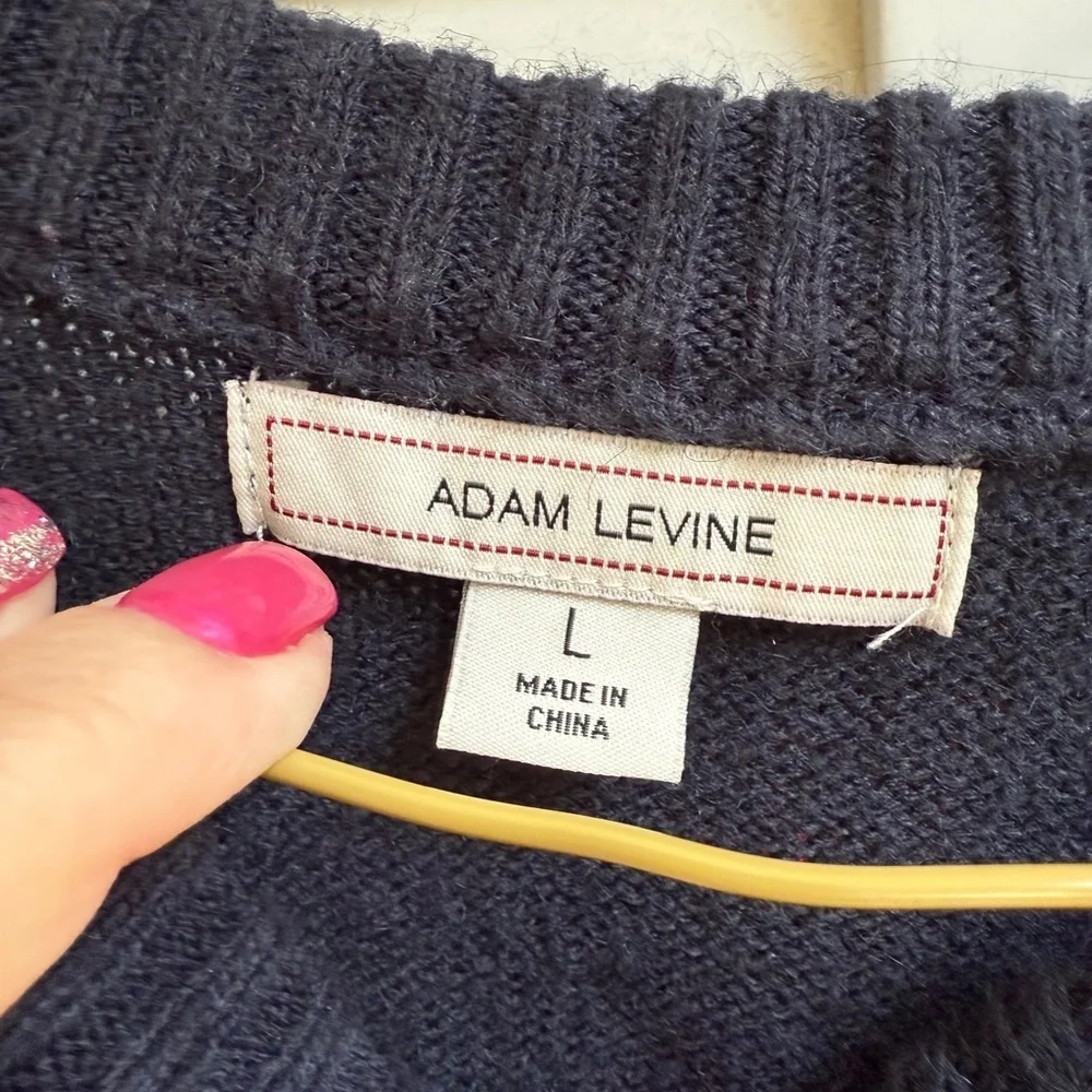 Adam Levine Collection Heart Sweater - Navy and Red Junior Sz L